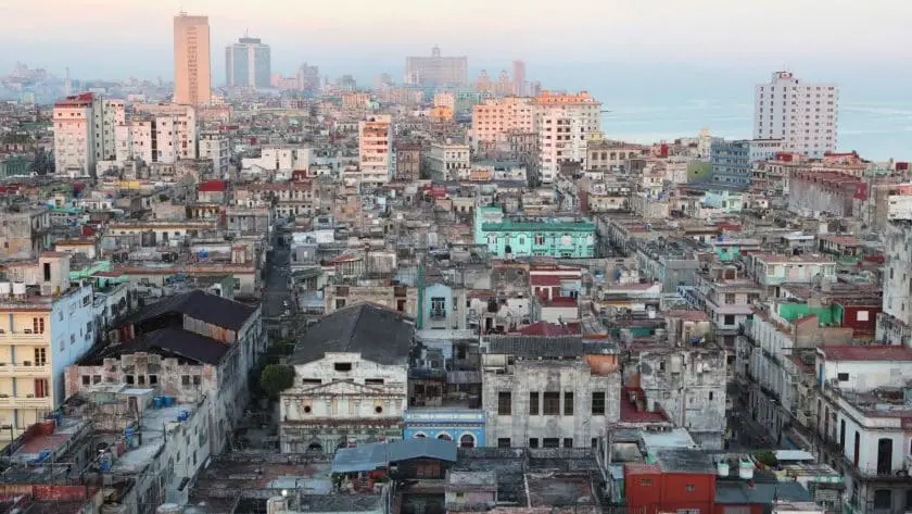 Restaurants in Havana, Cuba photo of a view of Havana, Cuba from a rooftop during sunset.