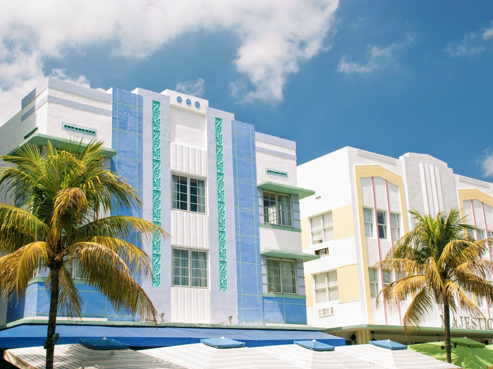 Miami hotels on Ocean Drive in South Beach Miami Beach, Florida.