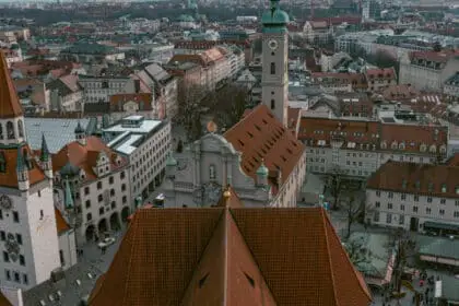 View from St. Peter's Tower one of the prettiest Munich photo spots.