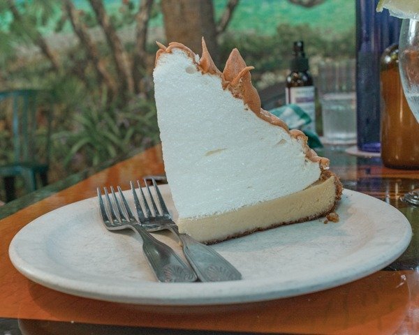 key lime pie from blue heaven in Key West. A must eat on a road trip from Miami to Key West. 