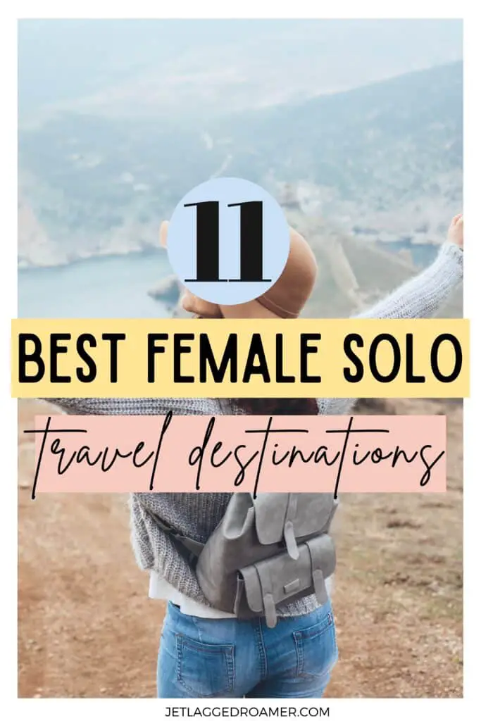 Pinterest pin for best places for solo female