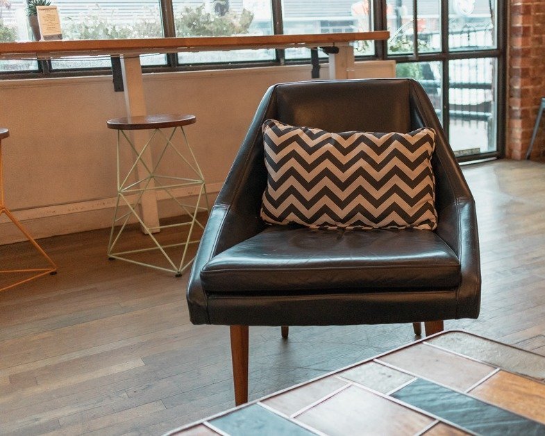 comfy chair inside a cafe in Dallas
