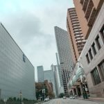 An empty street in Downtown Dallas