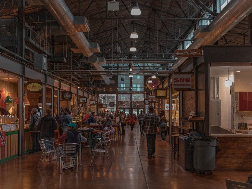 Inside of the Dallas Farmer's Market