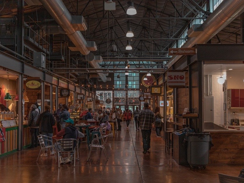 Inside of the Dallas Farmer's Market 