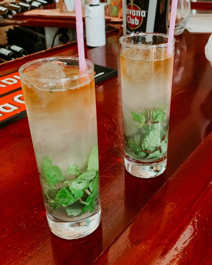 Mojitos from the bar at Hotel Nacional.