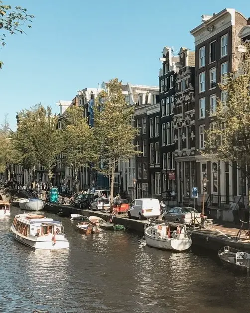 Picture of the canals in Amsterdam one of the top solo female travel destinations