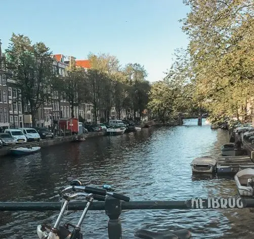 Picture of one of the canals a top thing to see during a layover in Amsterdam