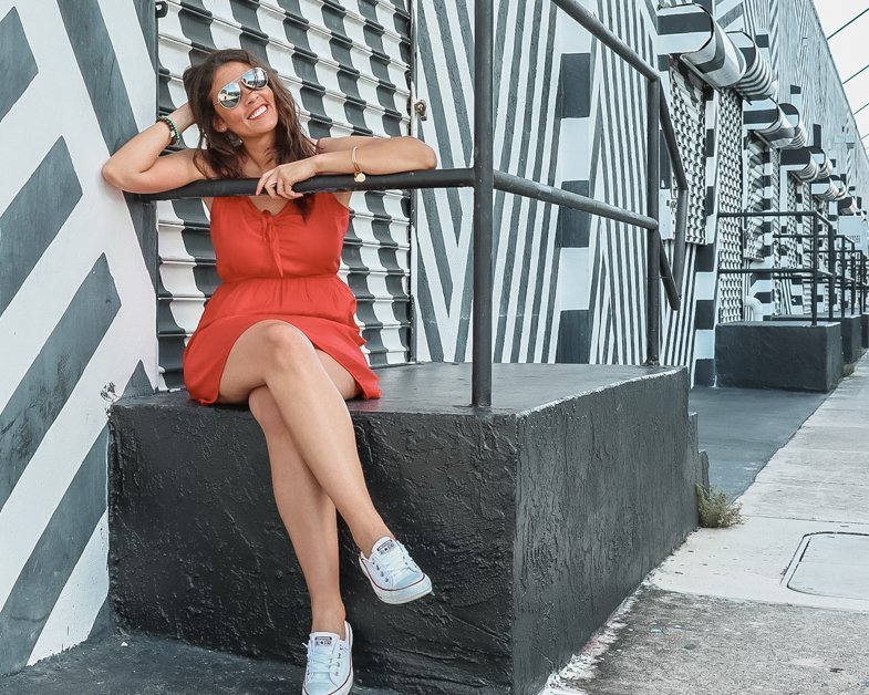 Posing on a step in Wynwood