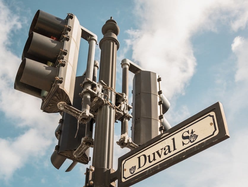 Duval street sign one of the top things to do in Key West is walk this street