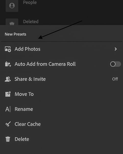 Picture of how to import the free travel Lightroom presets in Lightroom CC mobile. 