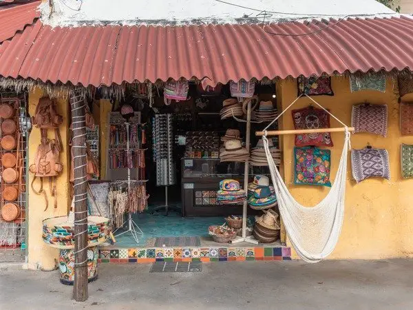 Beautiful souvenir shop in Tulum city.
