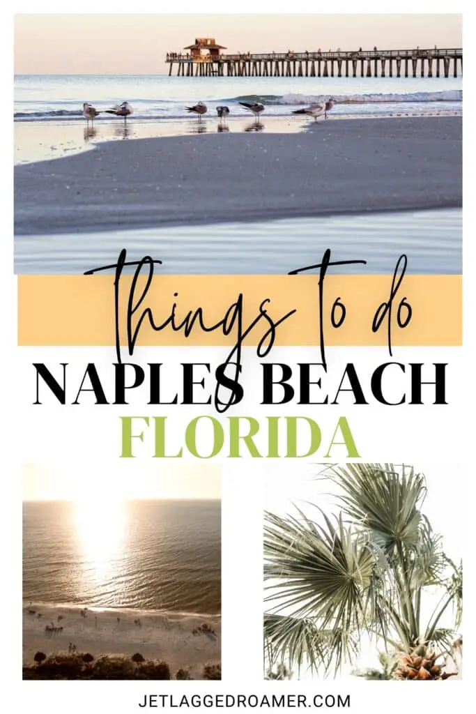 Pinterest pin for things to do in Naples. Naples, Florida. Text says things to do in Naples Beach Florida.