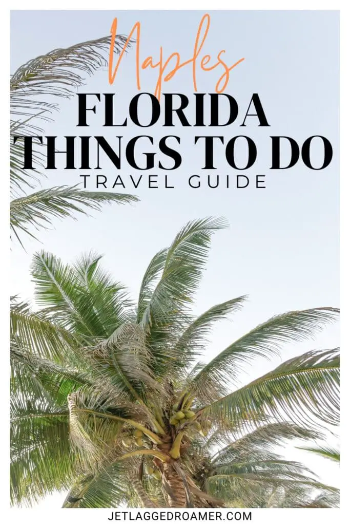 Pinterest pin for things to do in Naples. Text says Naples, Florida things to do travel guide. 
