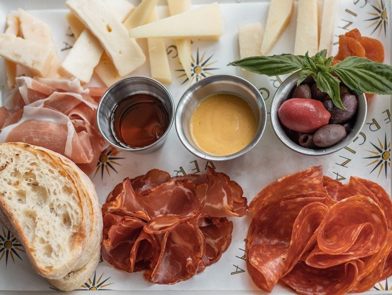 Charcuterie board board from Vergina one of the places to go in Naples for a good meal. 