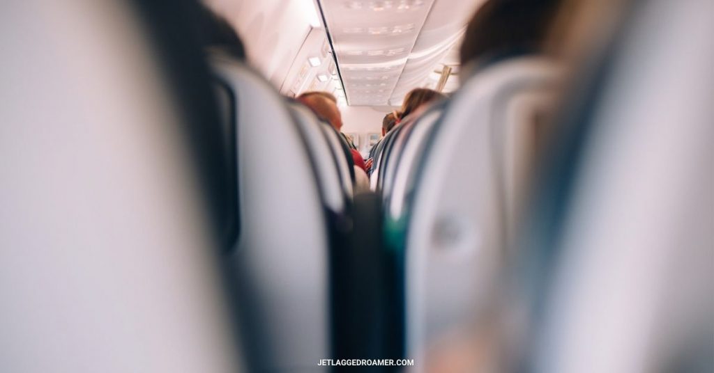 Full plane packed with passengers