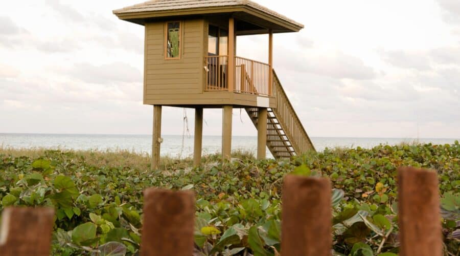 Things to do in Delray Beach photo of a lifeguard stand in Delray Beach, Florida.