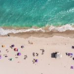 Aerial view of one of the nude beaches in Florida.