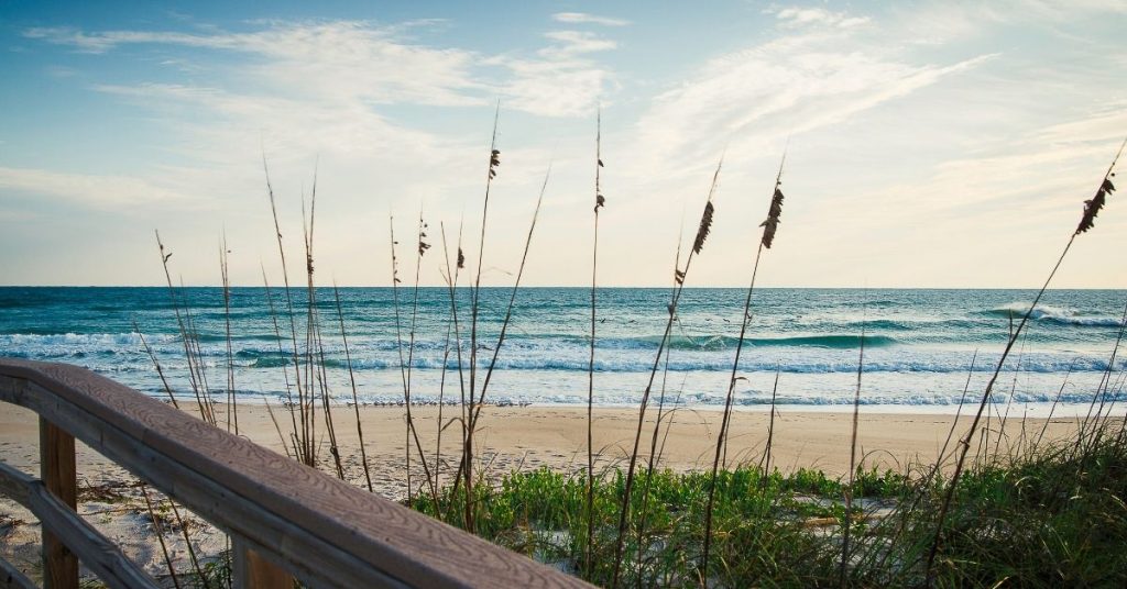 Waves at Apollo Beach one of the nude beaches in Florida. 