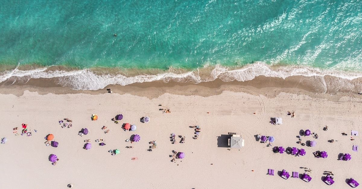 Aerial view of one of the nude beaches in Florida.