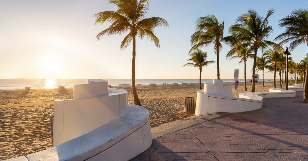 Fort Lauderdale Beach on a sunny day. 