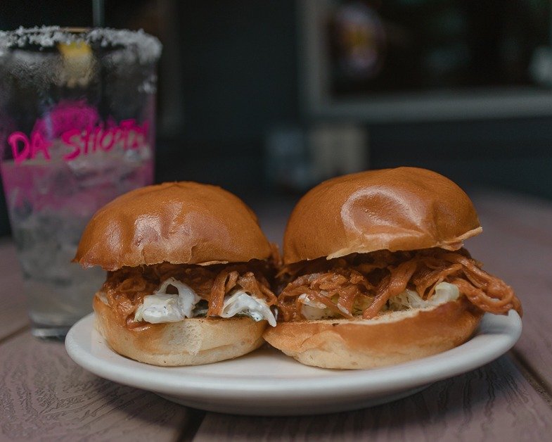 Kahala pulled pork sliders from Tropics Ale house. 