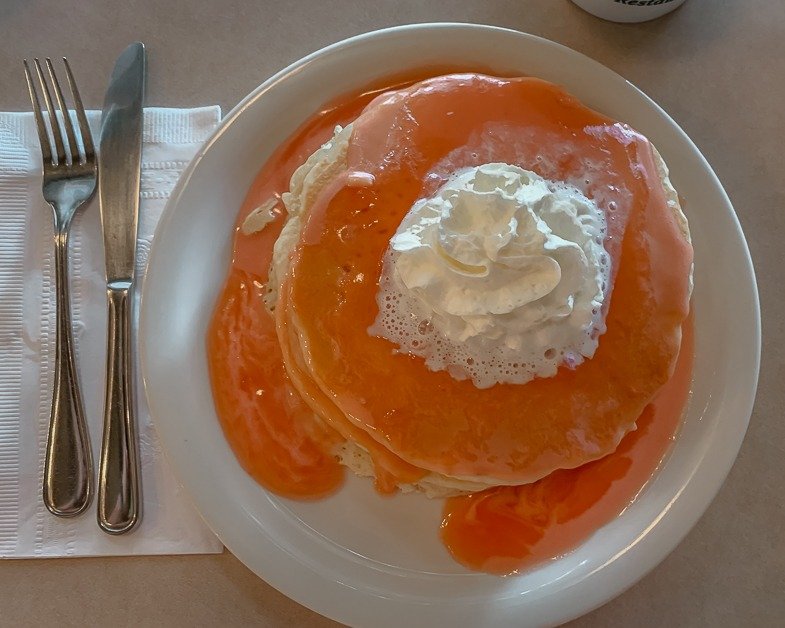 Guava chiffon pancakes from Cinnamon's. 