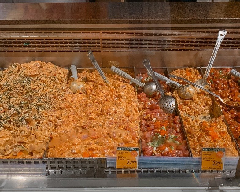 Foodland Farms poke bowl selection.