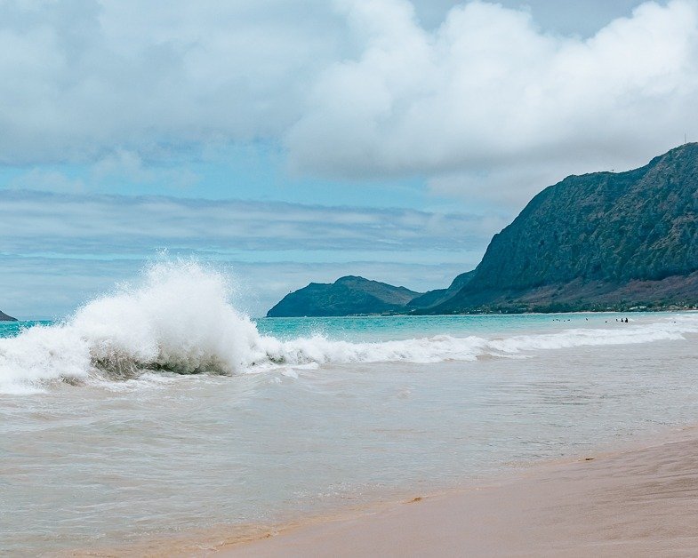 Wave crashing at Depot beach one of the things to do in Oahu, Hawaii.