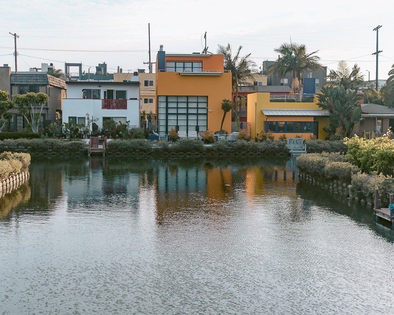 Yellow home in the Venice Canals.