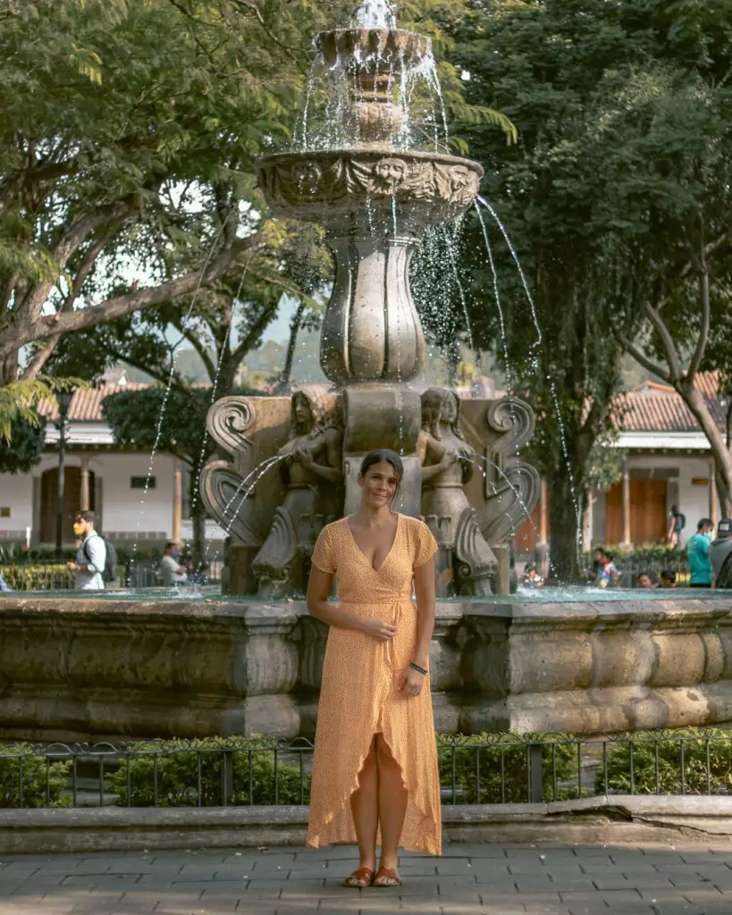 Me posing at Parque Central a top Antigua, Guatemala photo location.