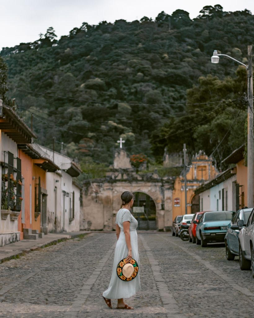 Me posing at an Antigua, Guatemala photo spot