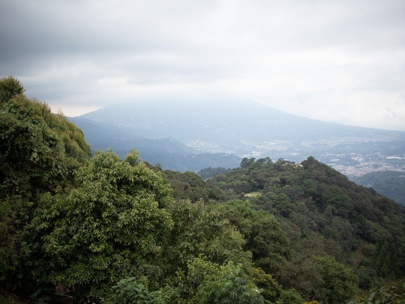 View of Antigua from the mountains. 