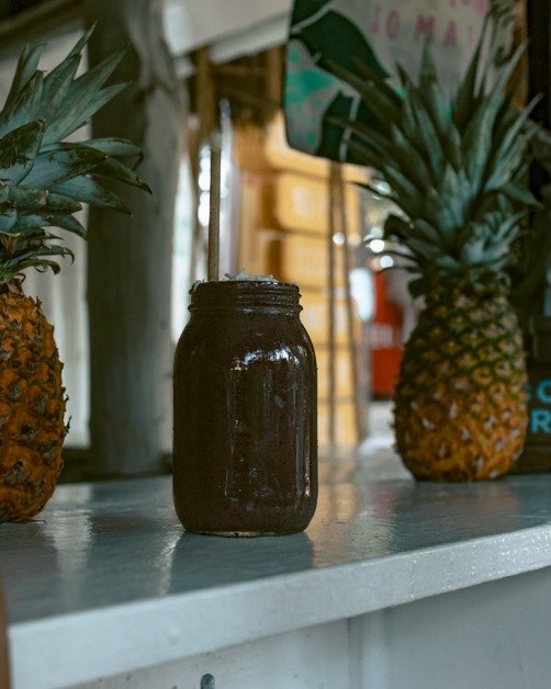 Smoothie from Matcha Mama in Tulum.
