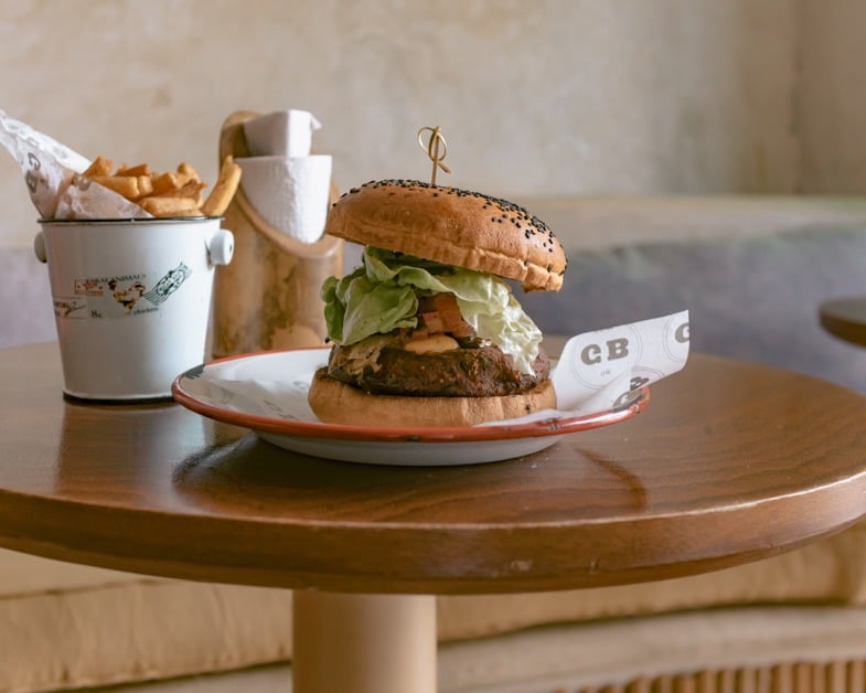 Burger from Good Burger in Tulum, Mexico. 