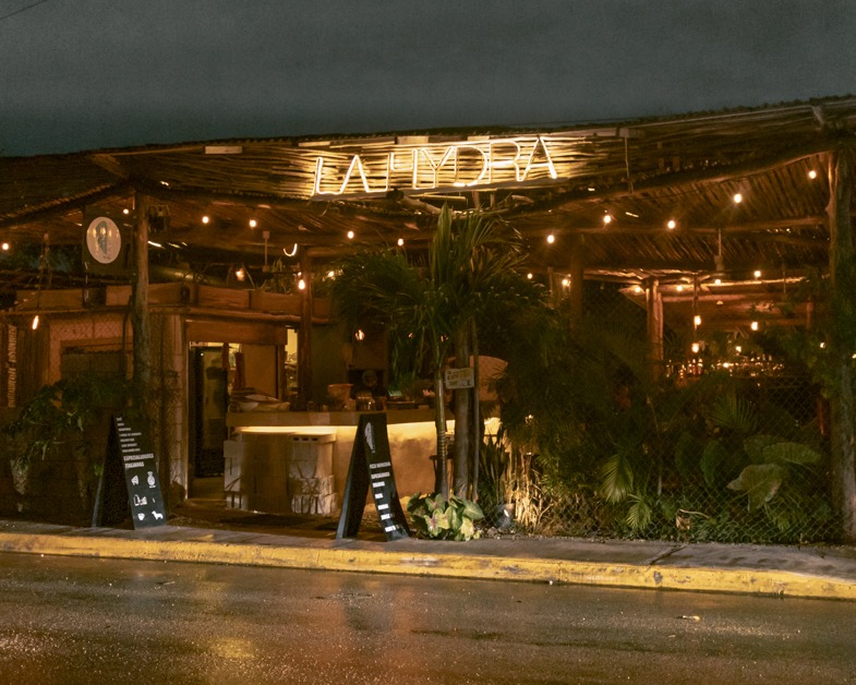 Outside of La Hydra in Tulum.