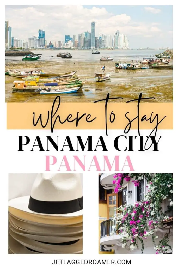 Pinterest pin for Tantalo Hotel. Text says where to stay Panama City, Panama. Panama City, Panama. 