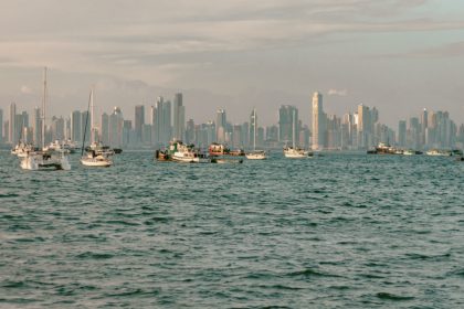 Skyline of the city from Amador Causeway one. of the must-see things to do in Panama City, Panama.