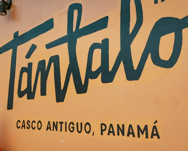 Casco Viejo's Tantalo Hotel sign in Panama City, Panama.