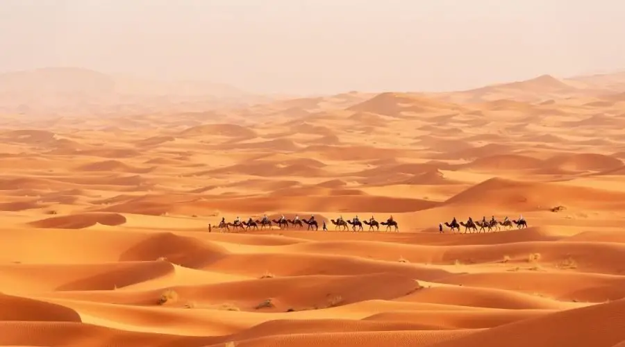 Desert Instagram Captions photo of the sand dunes in the Middle East.
