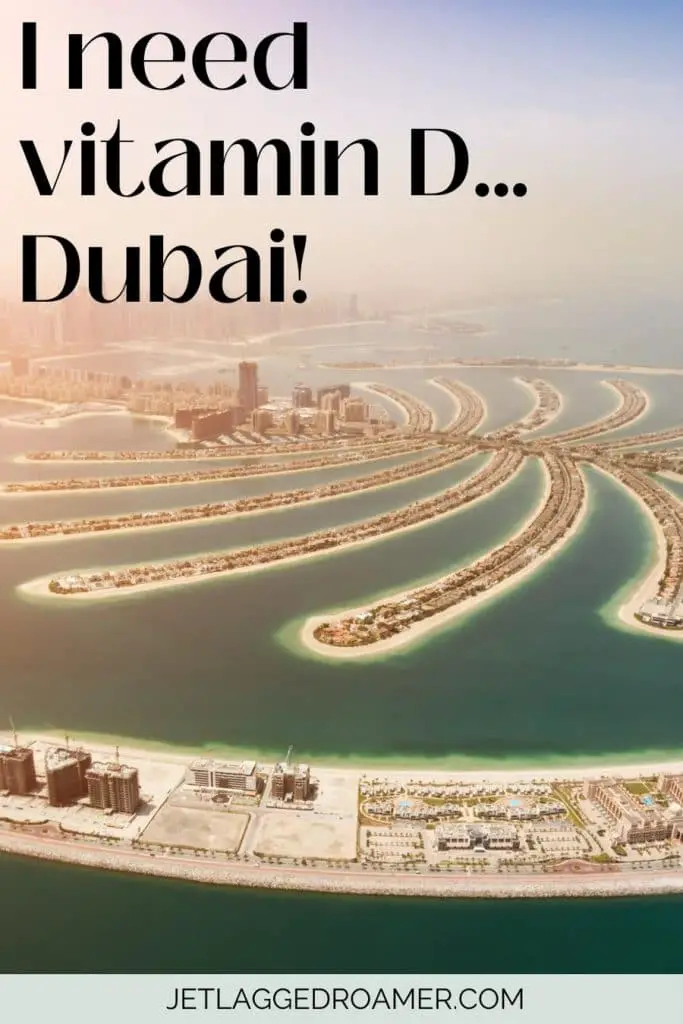 Dubai Instagram Caption that says  D…Dubai! Dubai. 