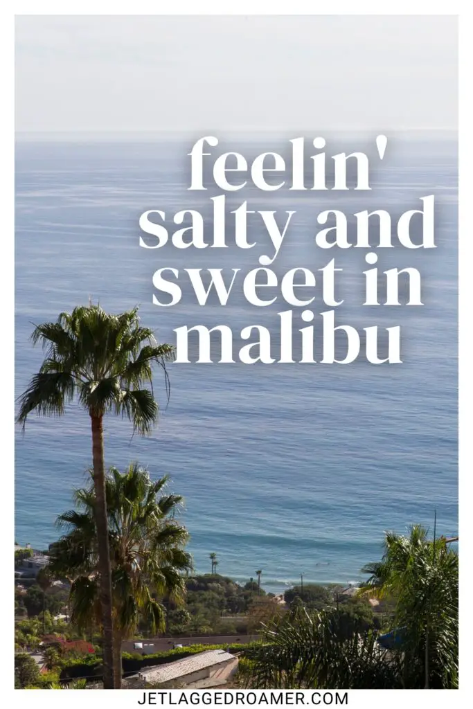 Quotes about Malibu caption that says feelin' salty and sweet in Malibu. Malibu beach..