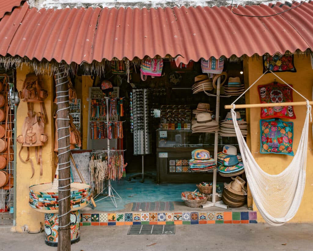 Tulum quotes photo of a store in Tulum. 