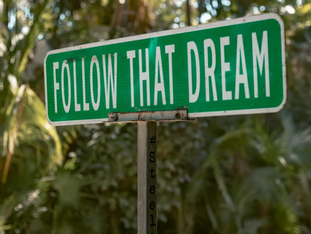 Tulum captions photo of the Follow That Dream sign in Tulum.