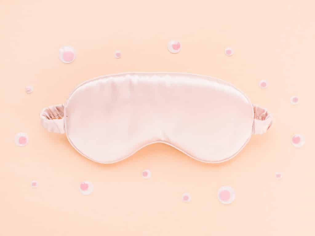 Sleeping eye mask a must in a travel skin care kit. 