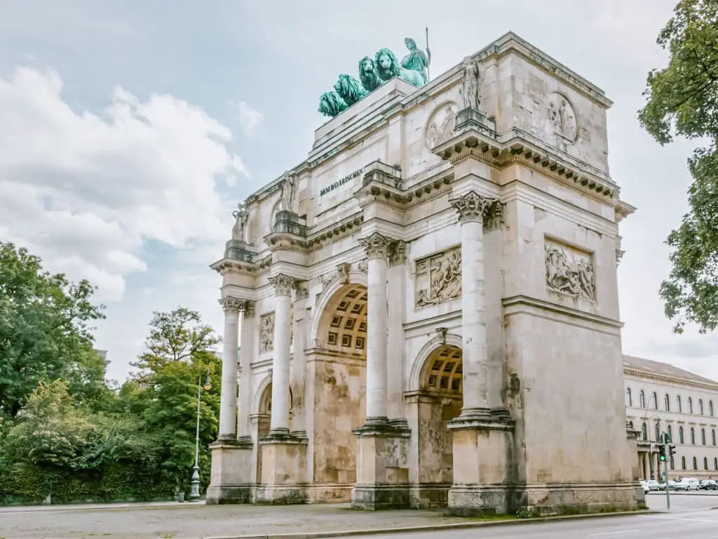 Triumphal Arch one of the must see places when spending a day in Munich. 