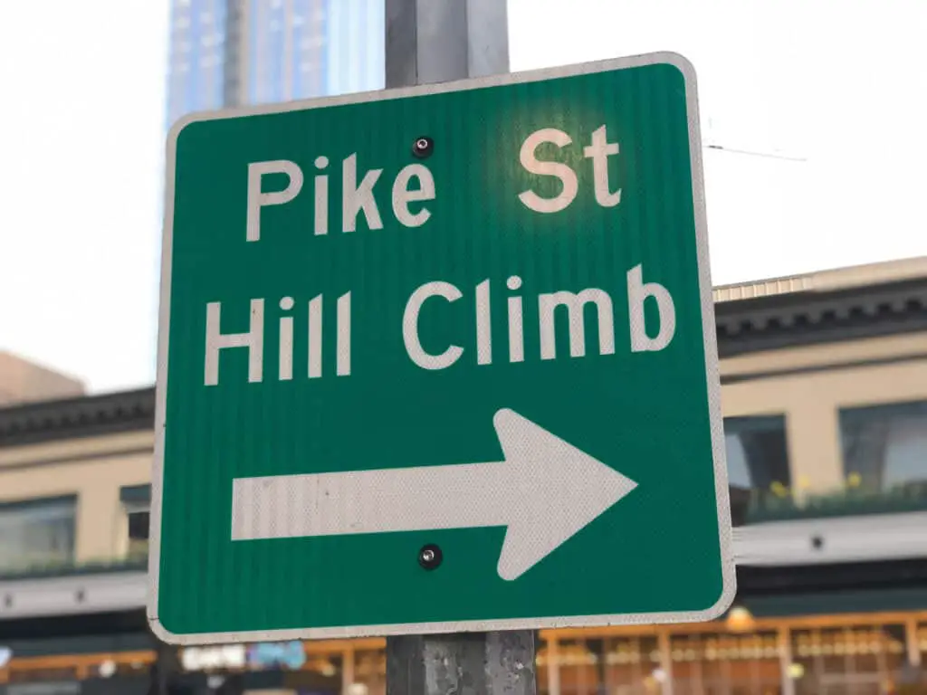 Seattle captions for Instagram photo of Pike Street hill climb.