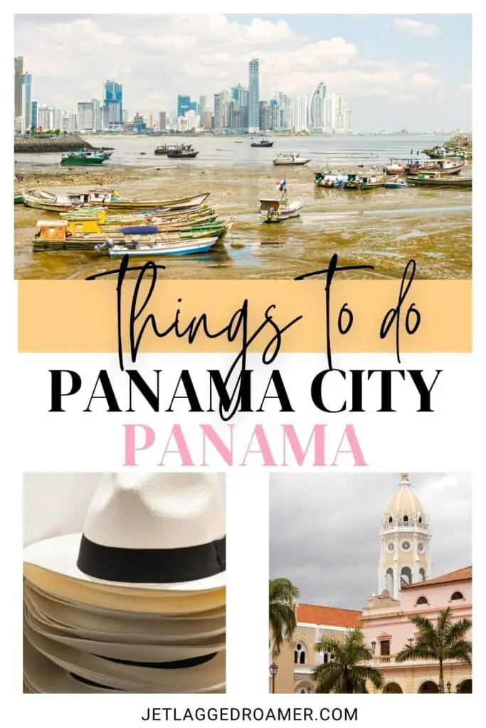 Pinterest pin for things to do in Panama City, Panama. Text says things to do in Panama City, Panama. Panama City, Panama.