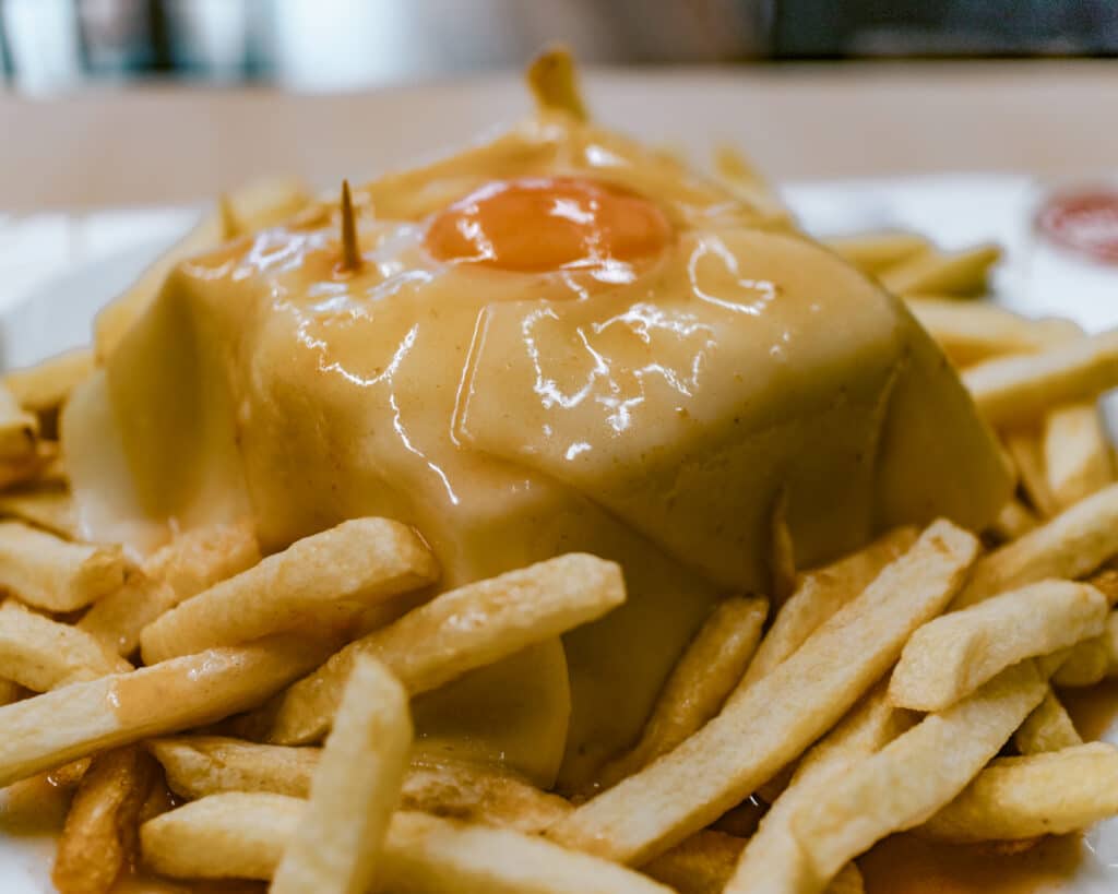 Cafe Santiago's francesinha a must eat in Porto.