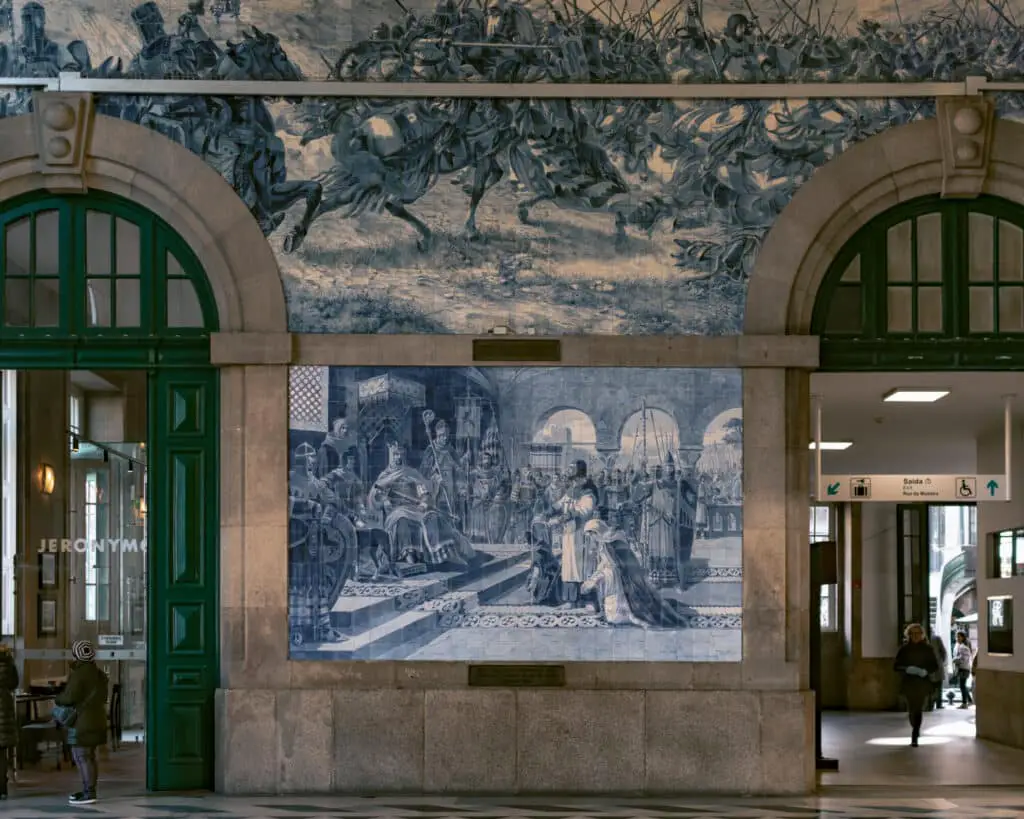 São Bento Train Station one of the top places to see azulejos in Porto. 